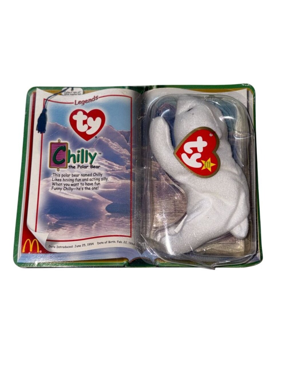 McDonalds Ty Beanie Bear Legends - Chilly - the Polar Bear 1999-USED